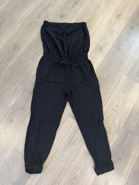 Talula Black Strapless Drawstring Waist Jumpsuit